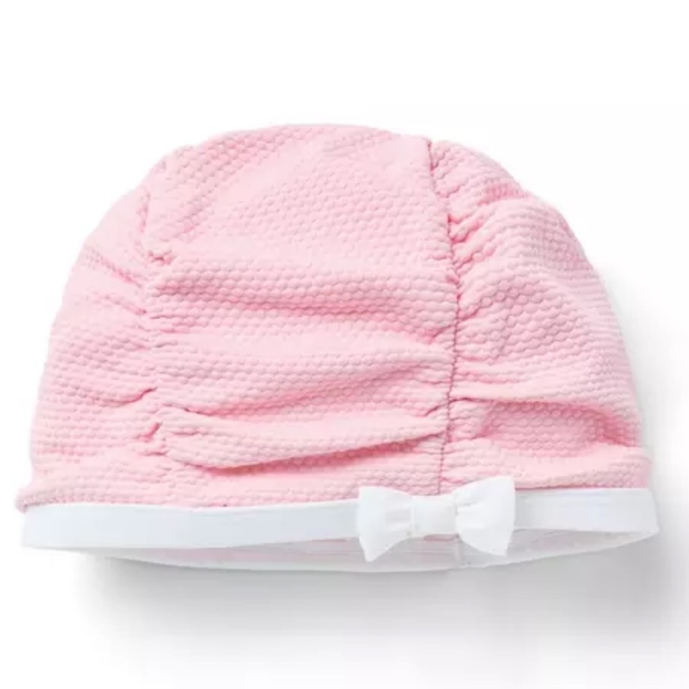 Janie and Jack Girls Pink Malin Retro Bikini Swim Cap 2-3 Years NWT White New